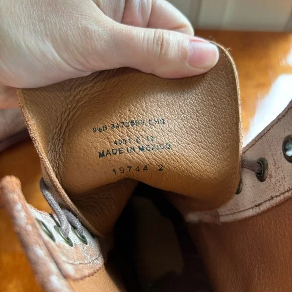 Frye Veronica Rustic Lace Up Leather Combat Boots - Picture 8 of 9